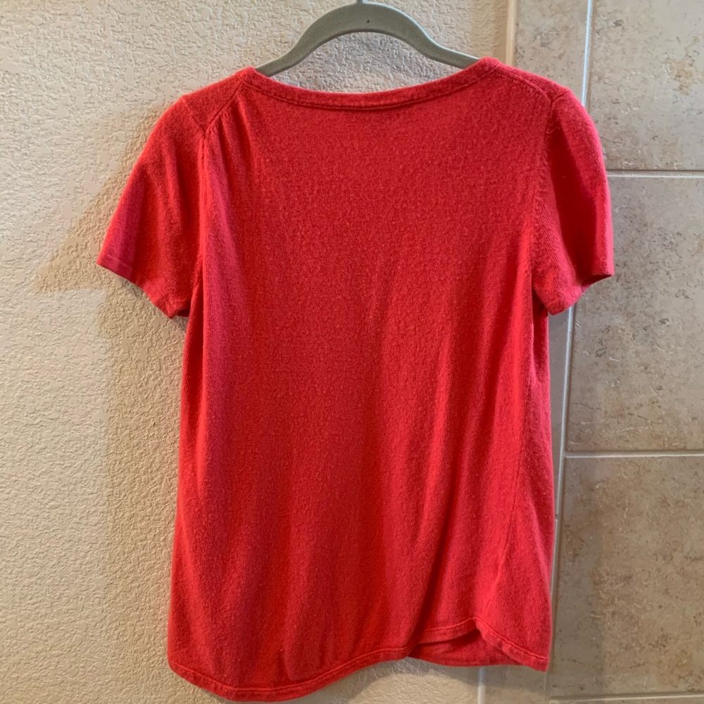 Coral shirt sleeved sweater